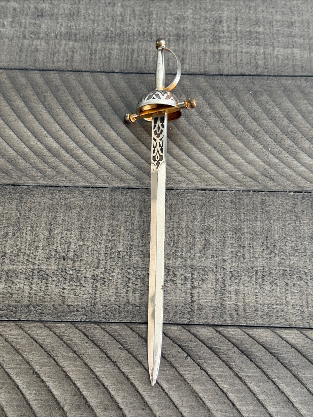 Vintage Toledo Spanish Rapier Sword Enamel Letter Opener Spain 6.75”